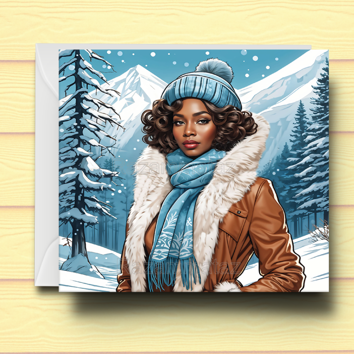 Black Woman C2 Christmas Card